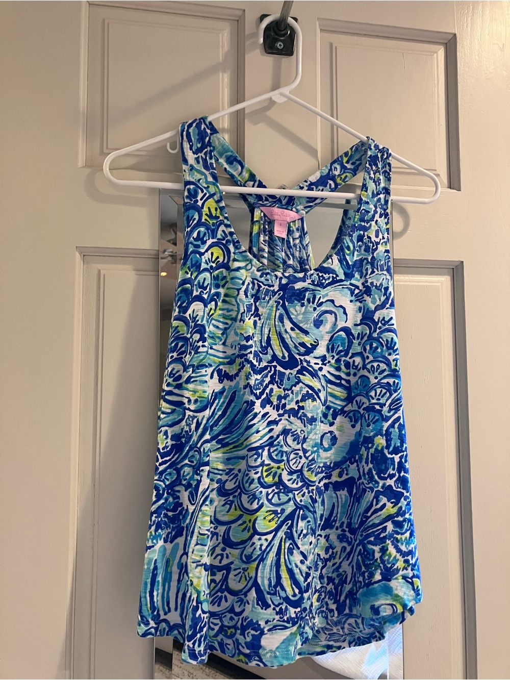 Lilly Pulitzer Blue, Teal & Lime Floral Tank